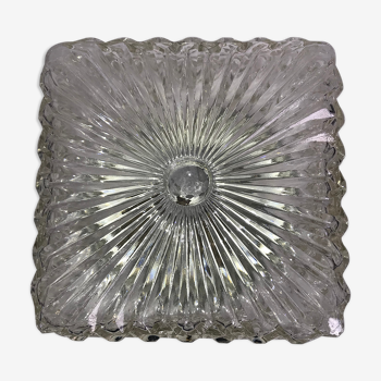 Square ceiling light in chiseled glass