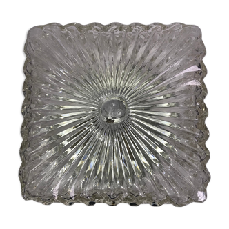 Plafonnier carré en verre ciselé