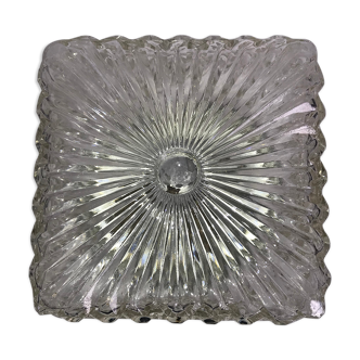 Square ceiling light in chiseled glass