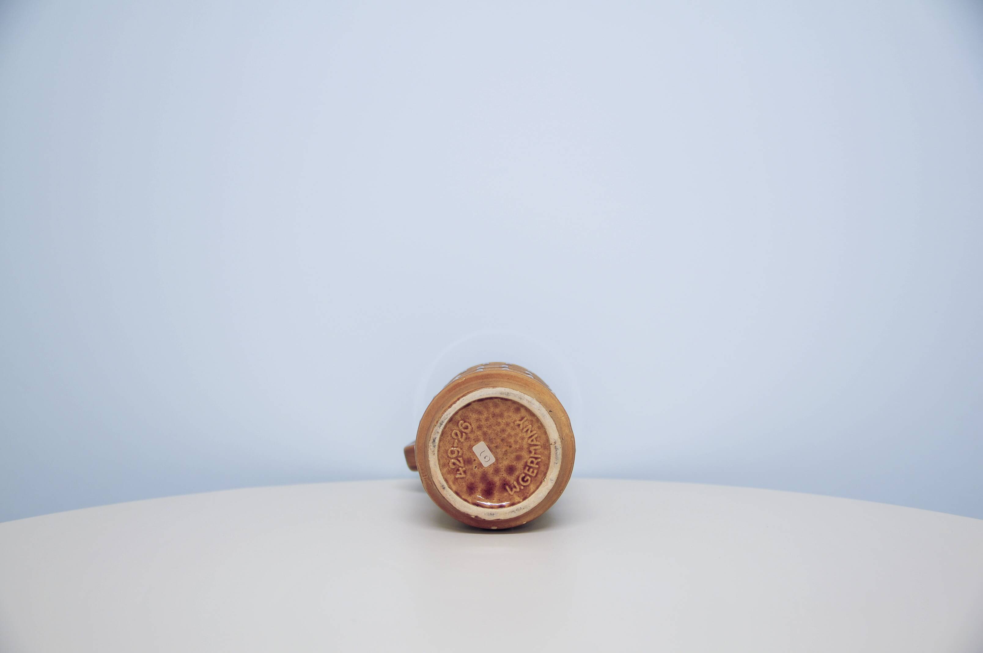 vintage brown West Germany Scheurich can vase