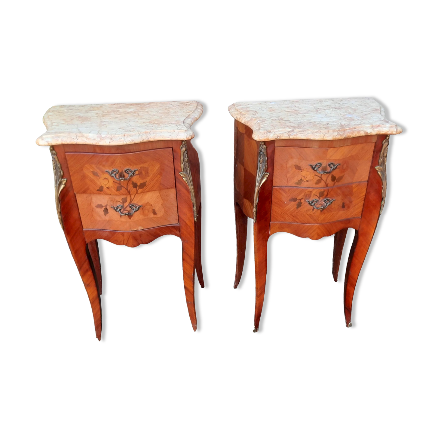 Pair of bedside rocaille style