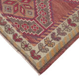 Hand-knotted rustic turkish red runner carpet 91 cm x 442 cm
