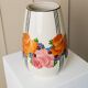XL ceramic vase Zeh Scherzer - flower and stripe pattern - bulbous shape - hand-painted - Mid-Century design from the 70s