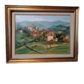 Oil Painting on Canvas Tuscan Landscape Panorama Signed P. Ciampini