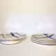 Set 4 plates and 1 pie dish Longwy model "Lucia"