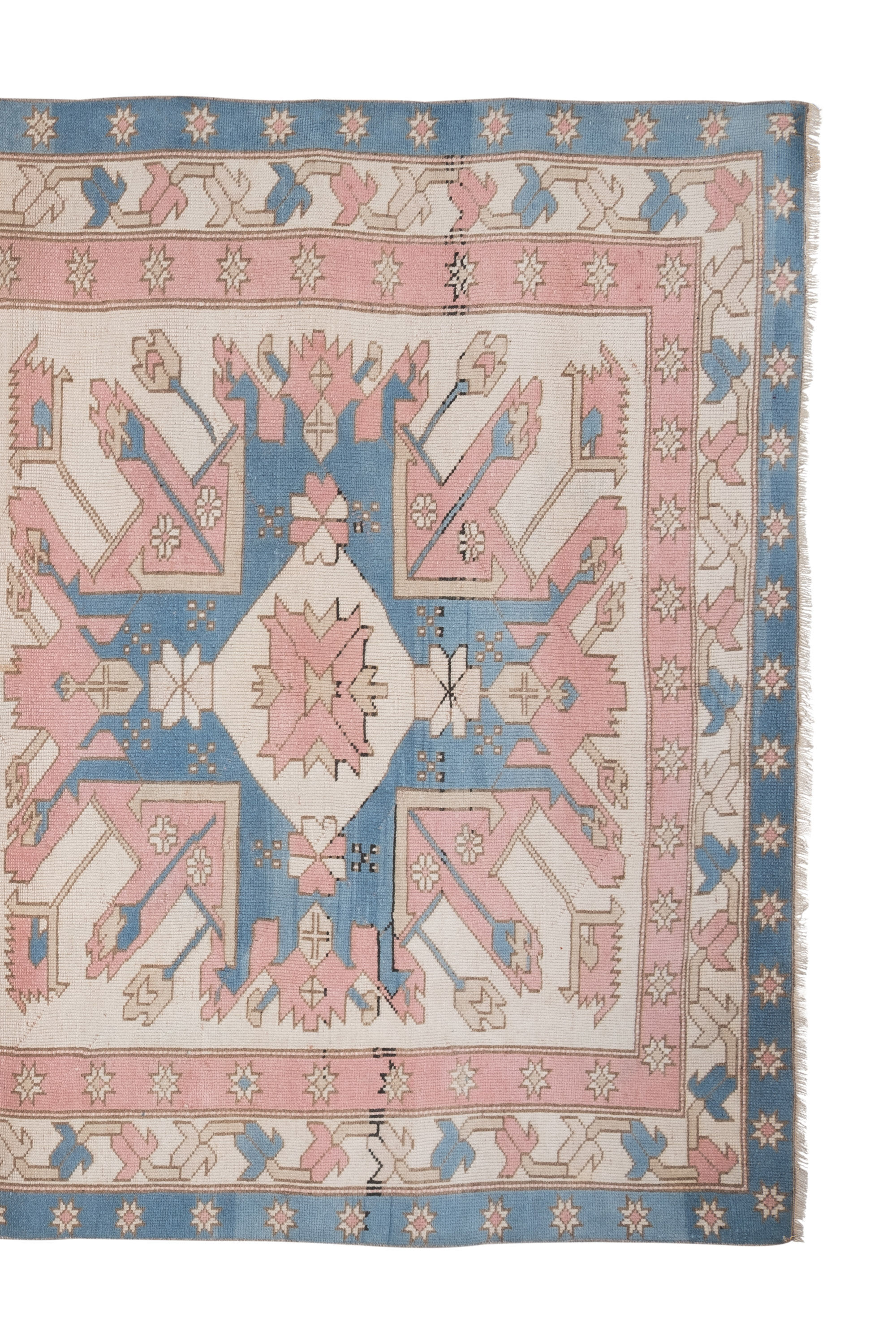 Large Vintage Turkish Oushak Rug 1970s 206 X 295 cm