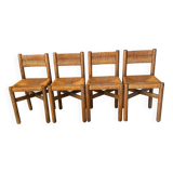 Set of 4 Méribel chairs by Charlotte Perriand 1950