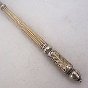 Puiforcat, sugar spoon, solid silver, Russian-style handle, vermeil.