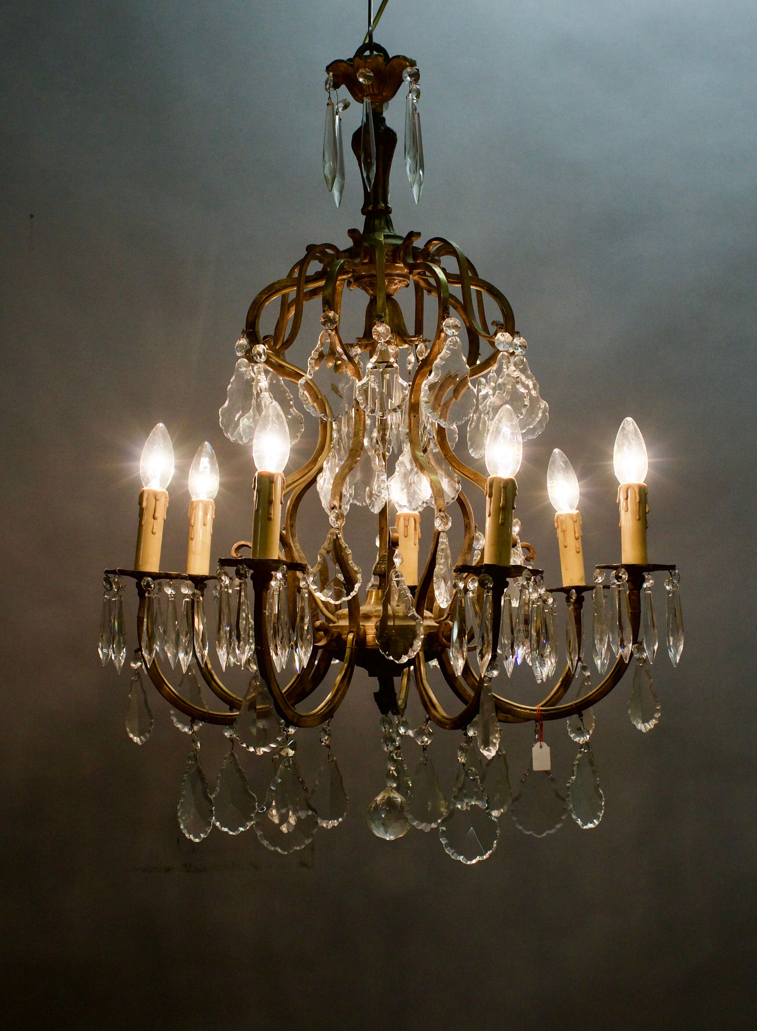 19th crystal pampilles chandelier
