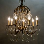 Lustre à pampilles en cristal XIXème
