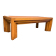 Table basse vintage en orme massif 1970