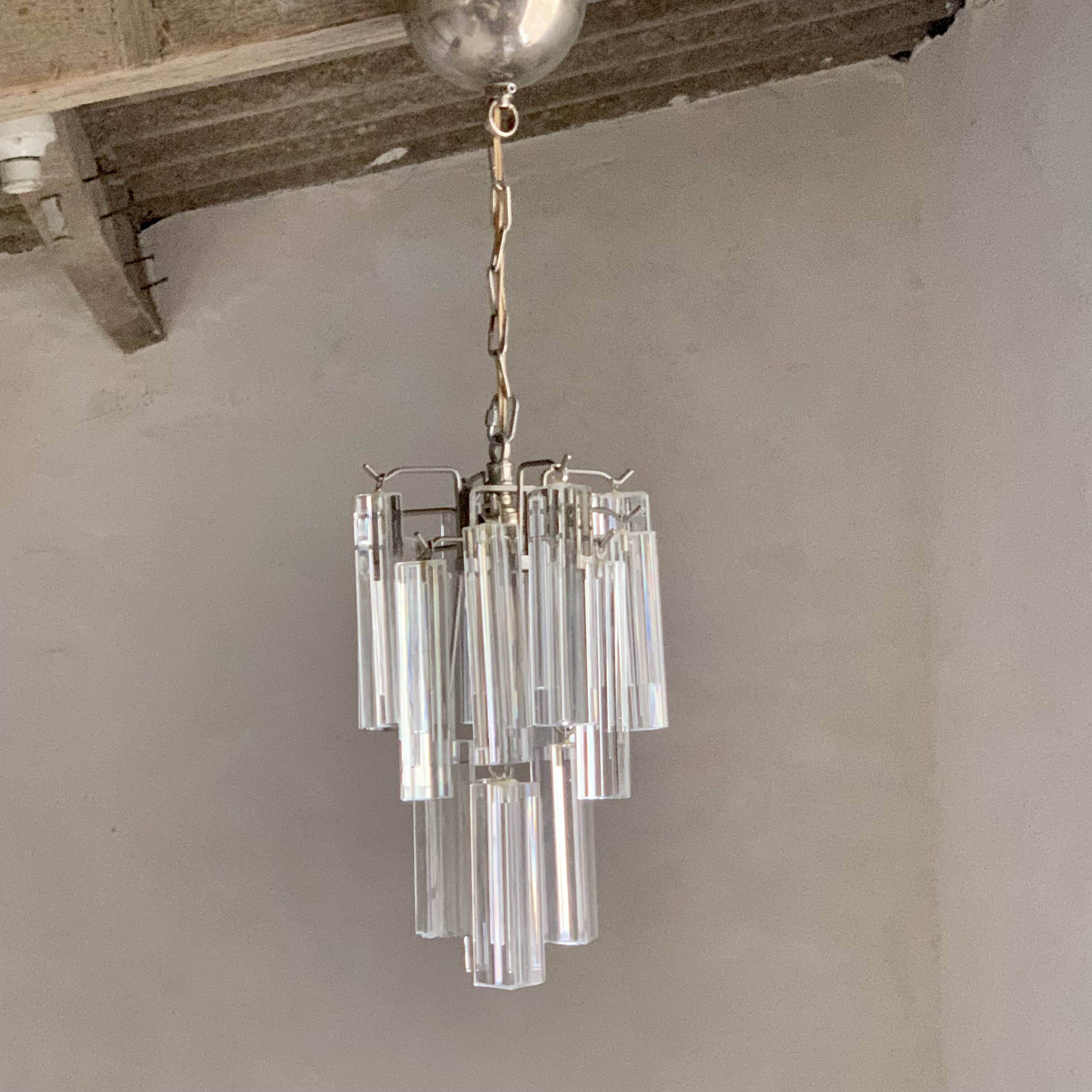 Lustre cristal italien vintage Venini trilobo | Selency