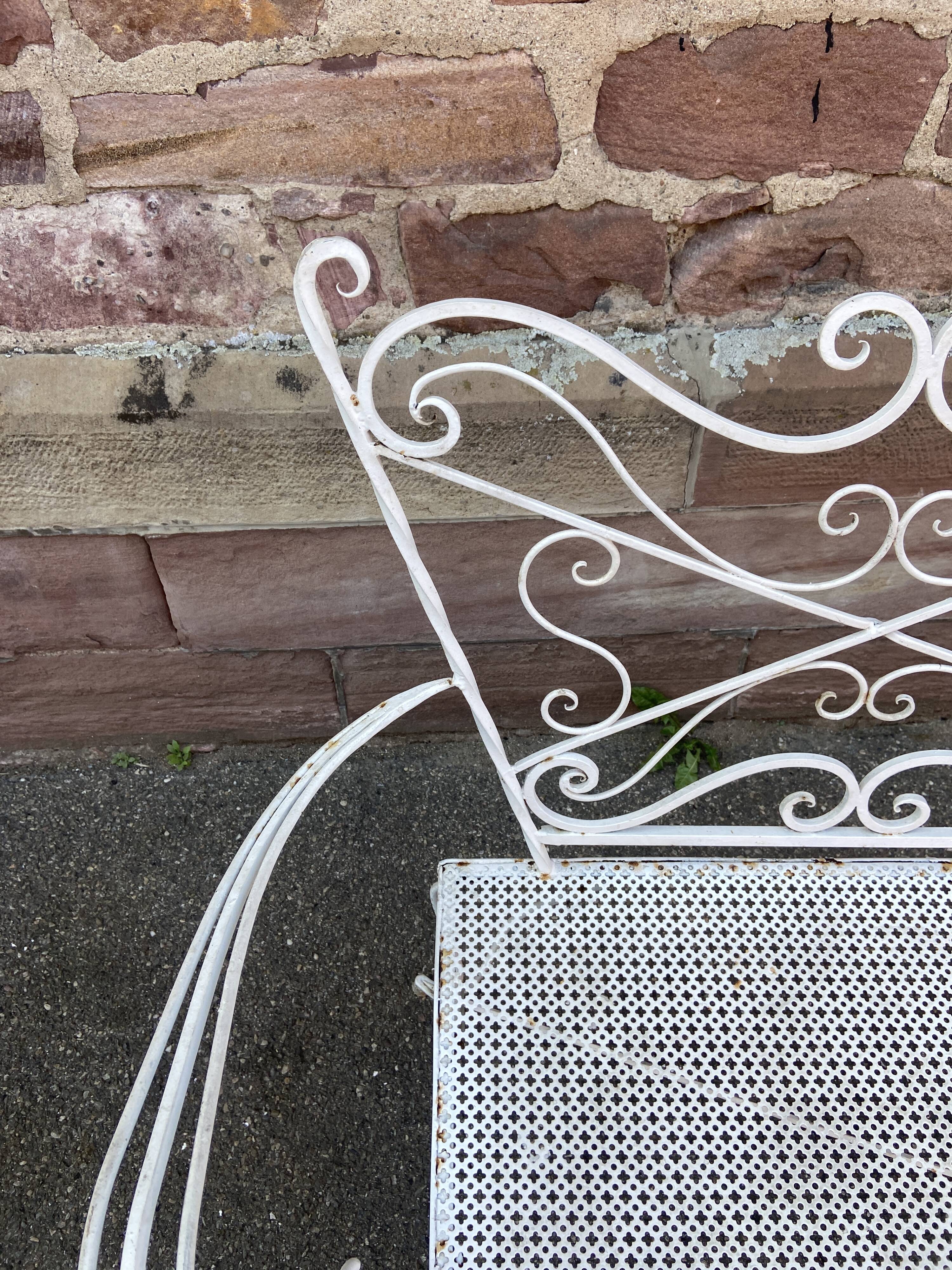 Vintage wrought iron garden bench
