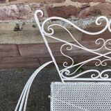 Vintage wrought iron garden bench