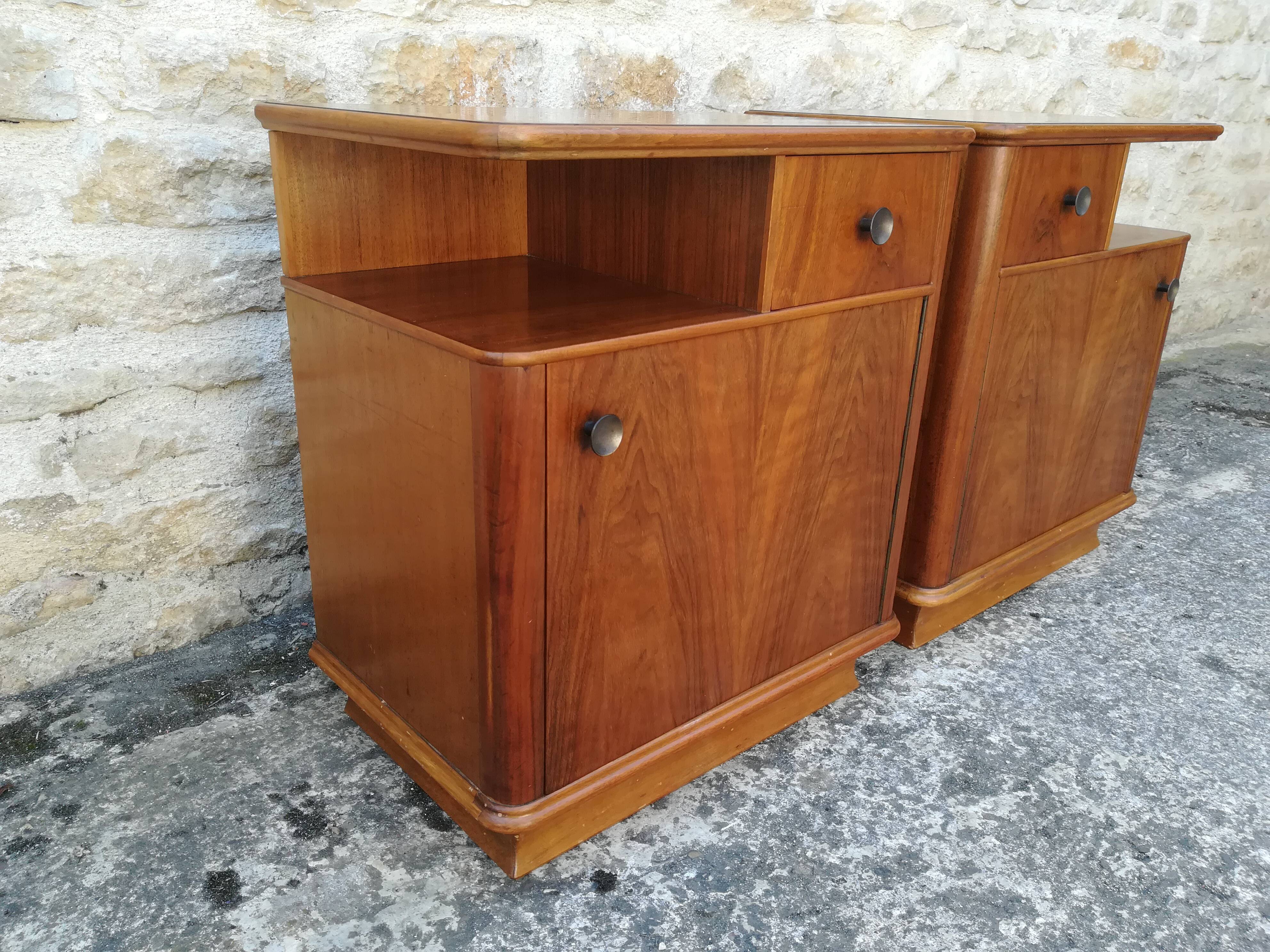 Walnut bedside tables