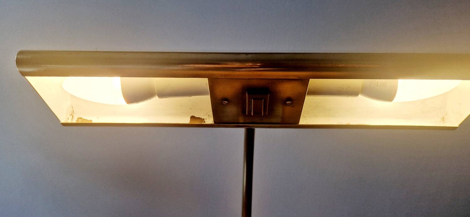 Banker style brass desk lamp 1970