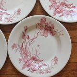 4 plates in iron earth opaque poppies, from Gien
