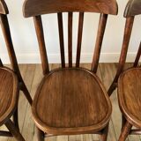 Set of 5 baumann bistro chairs in bent wood stamped xxth