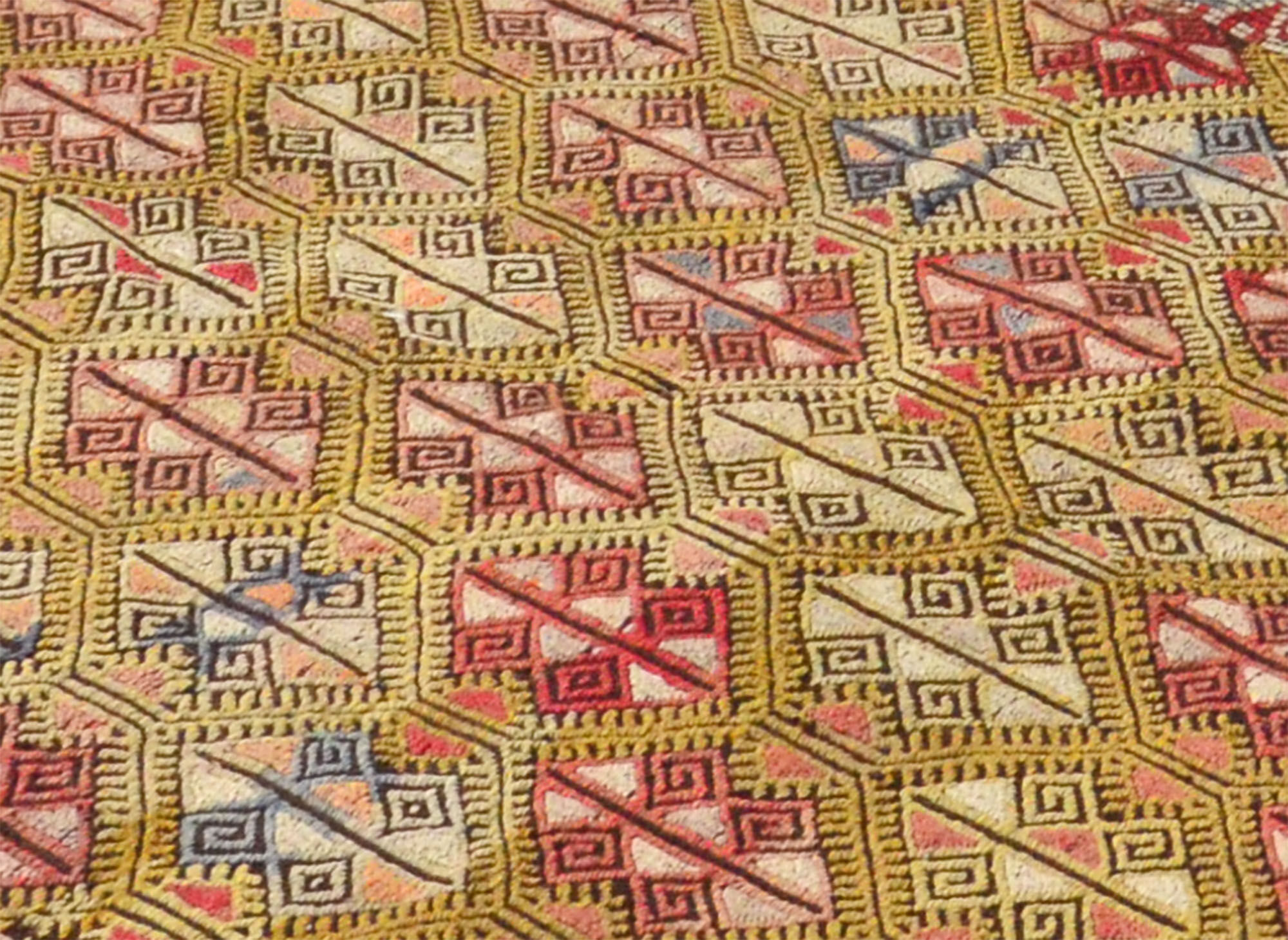 Anatolian handmade kilim rug 225 cm x 136 cm