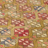 Anatolian handmade kilim rug 225 cm x 136 cm