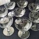 8 Coupes à champagne vintage Décor gravé