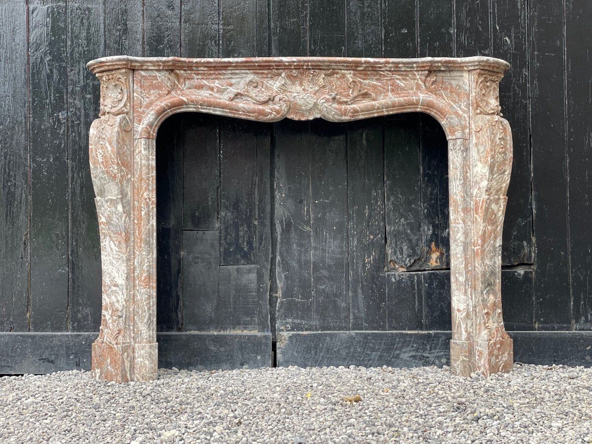 Louis XV style fireplace in rance marble circa 1880