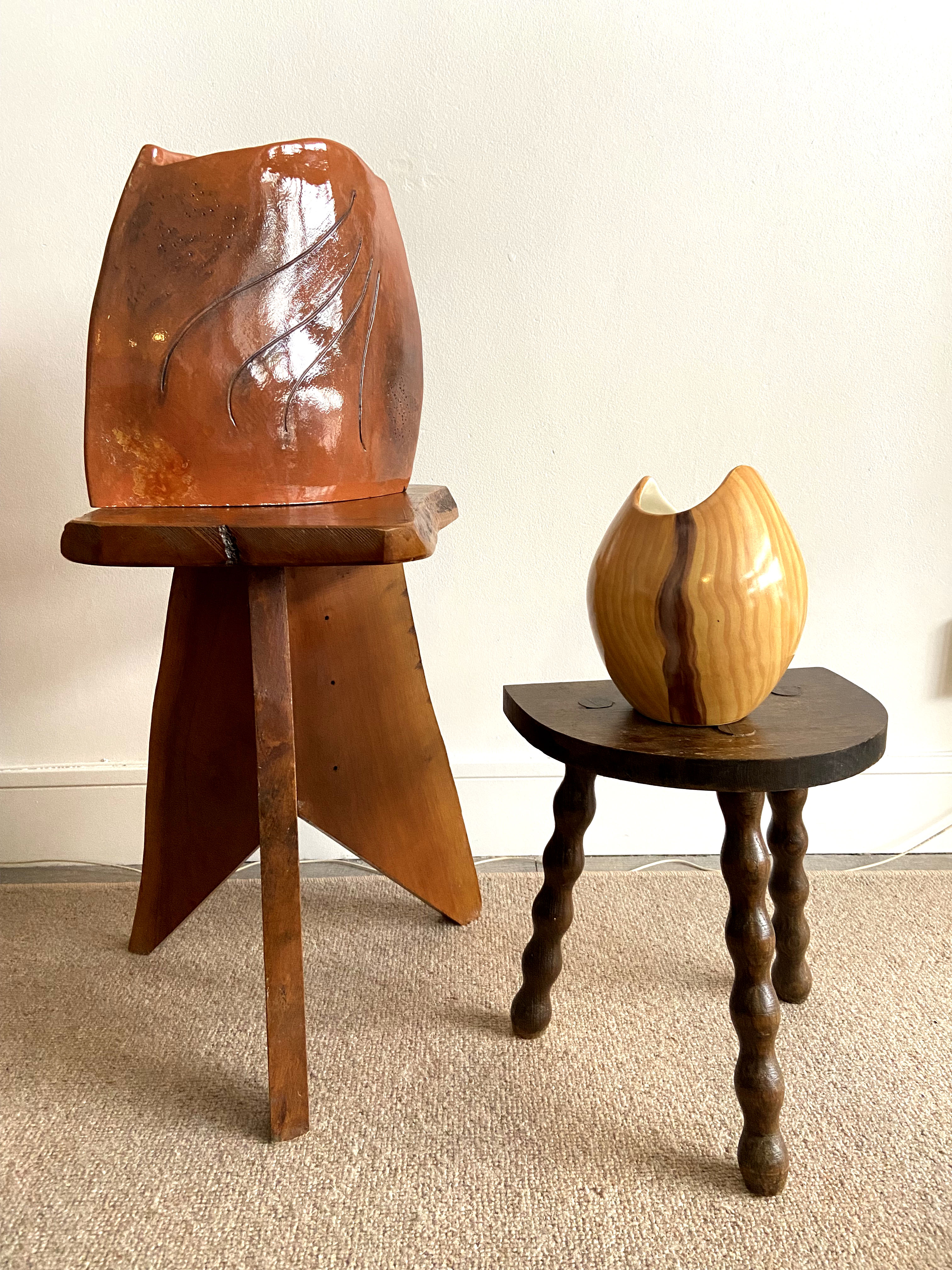 Brutalist tripod stool