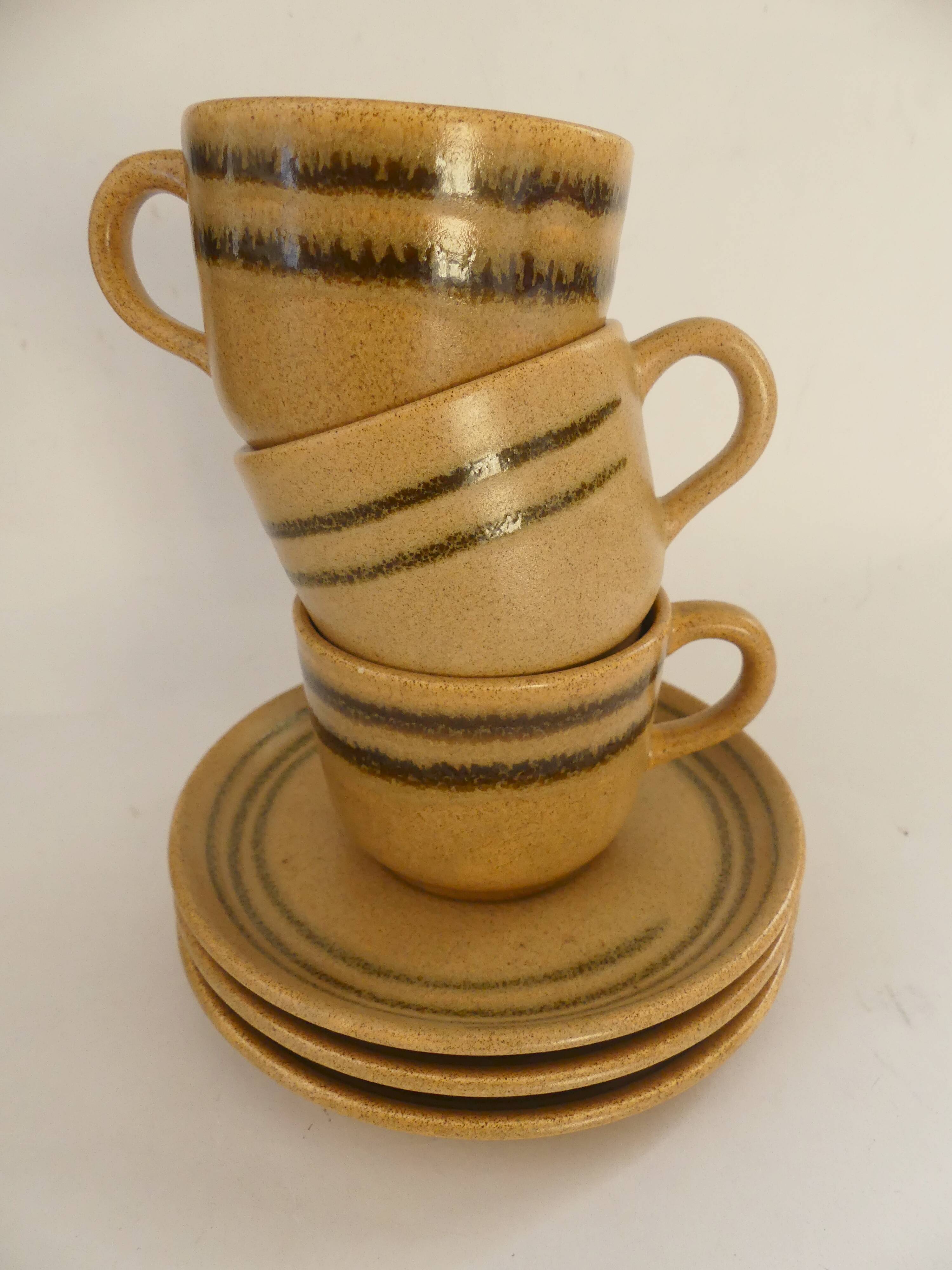Sarreguemines stoneware cups