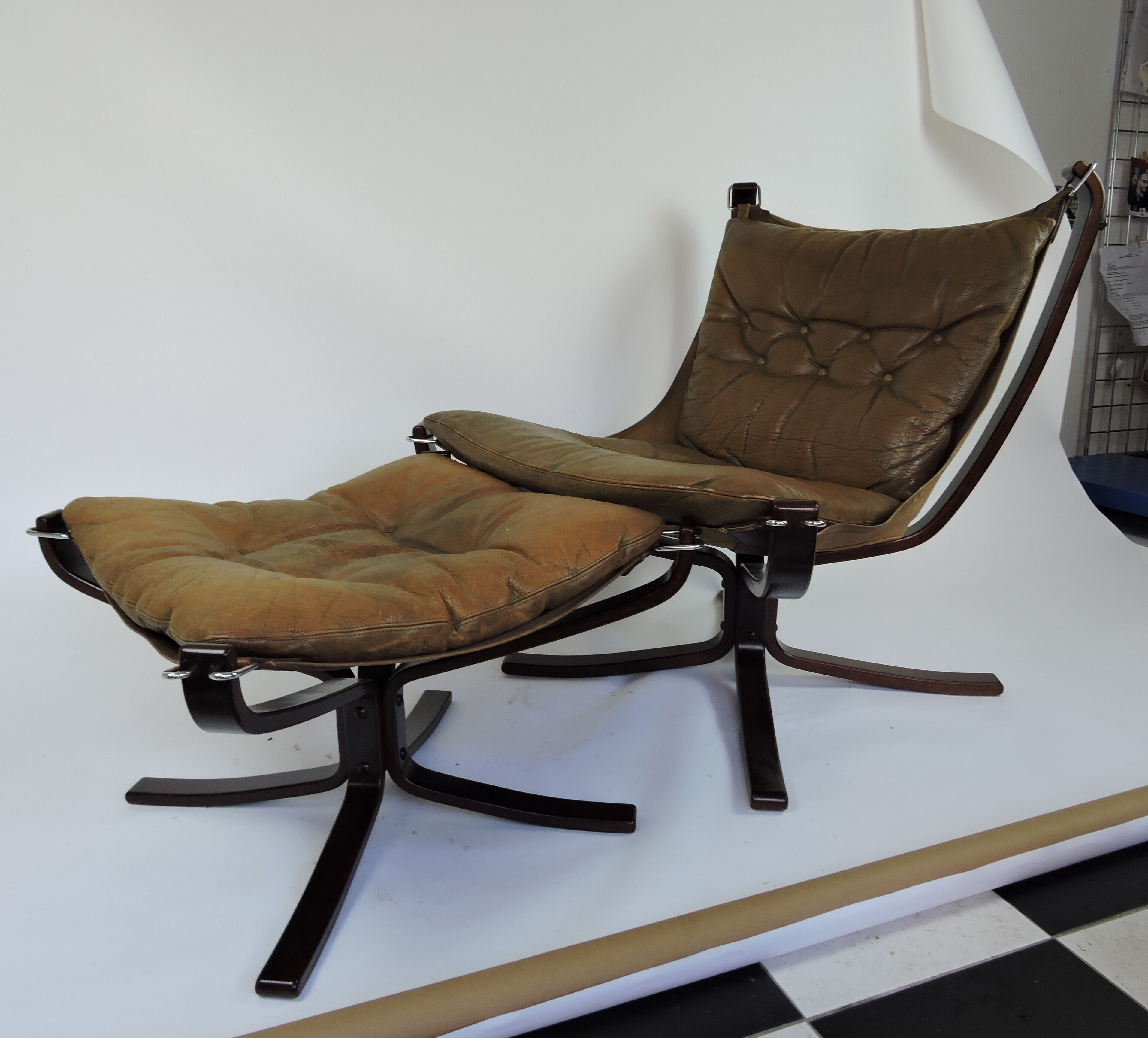 Falcon Chair and Ottoman by Sigurd Ressell, 1970s