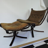 Falcon Chair and Ottoman by Sigurd Ressell, 1970s