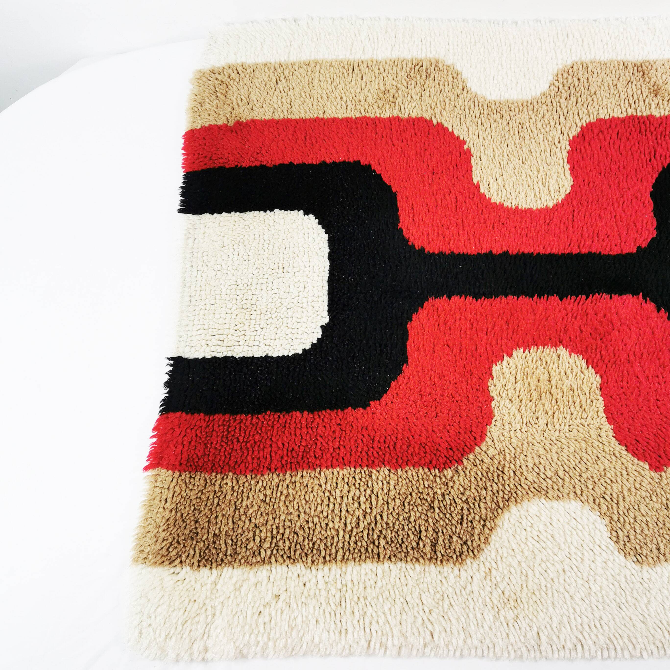 Tapis géométrique Space Age, Allemagne, années 1970