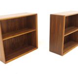 Set of 2 "Facett" walnut bedside tables, Bertil Fridhagen, Bodafors, Sweden, 1960