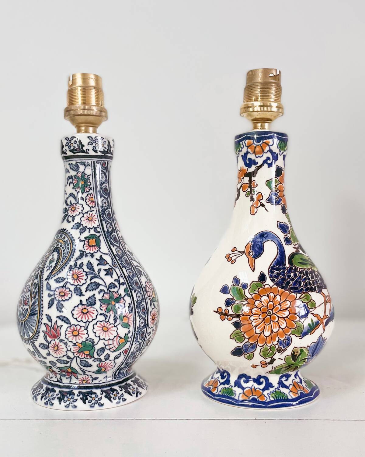 Paire lampes faïence de Gien