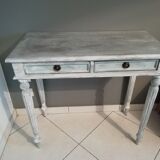 Desk / console painted and patinated 2 drawers