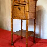 Bedside bamboo collection circa 1870 Napoleon III pitchpin cherry marble