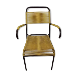 Fauteuil scoubidou jaune et noir