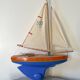 Basin sailboat "Tirot 500" navigable wood, antique toy with pretty vintage colors