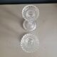 Pair of antique molded glass candlesticks