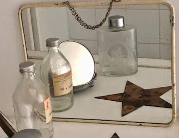 Ancient mirror, wabi-sabi spirit