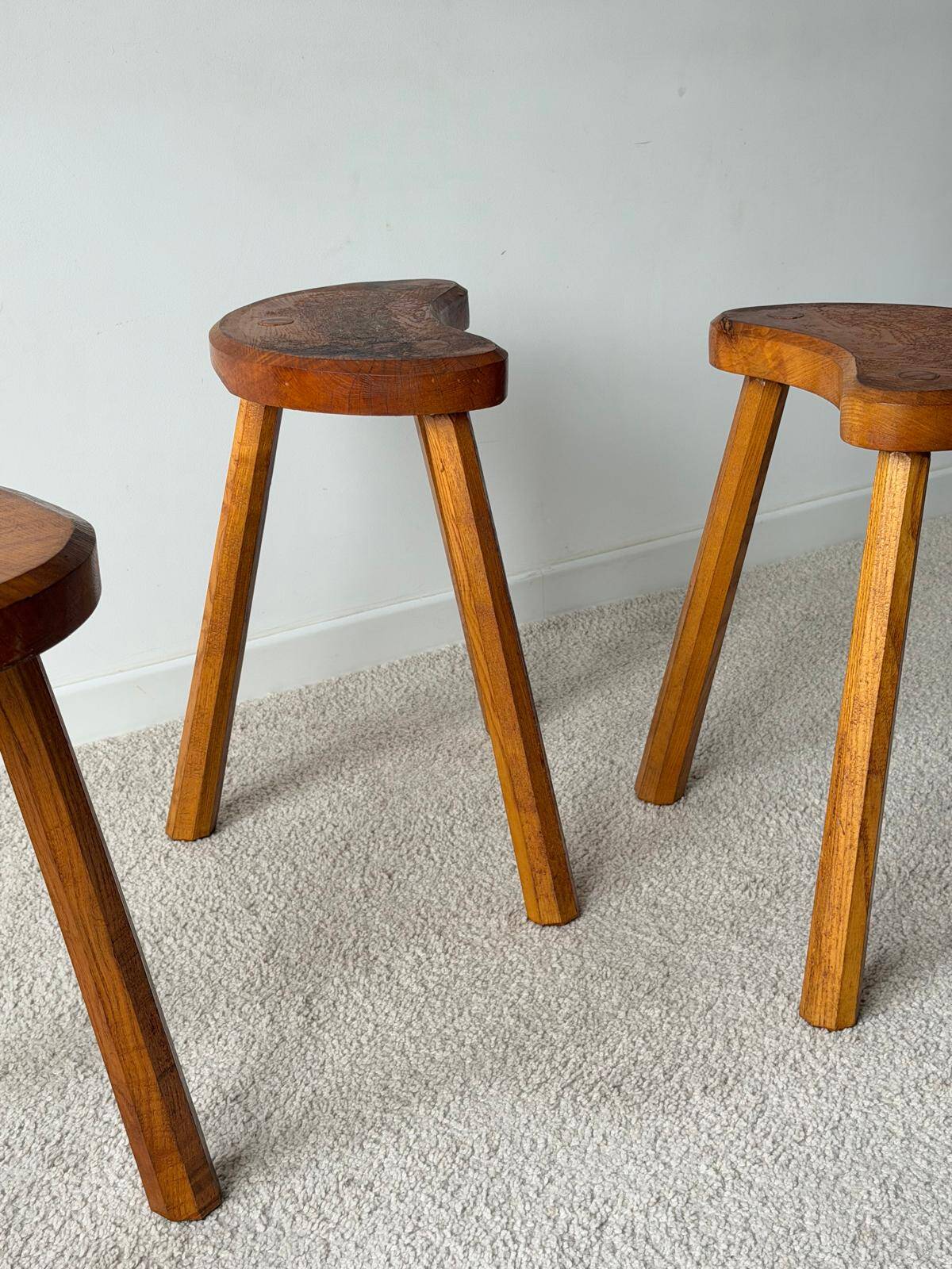 Vintage tripod stool trio