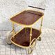 Vintage bar trolley in matte gold metal and melamine 1960