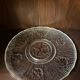 Cheese cover cake dish glass molded with relief flower decor