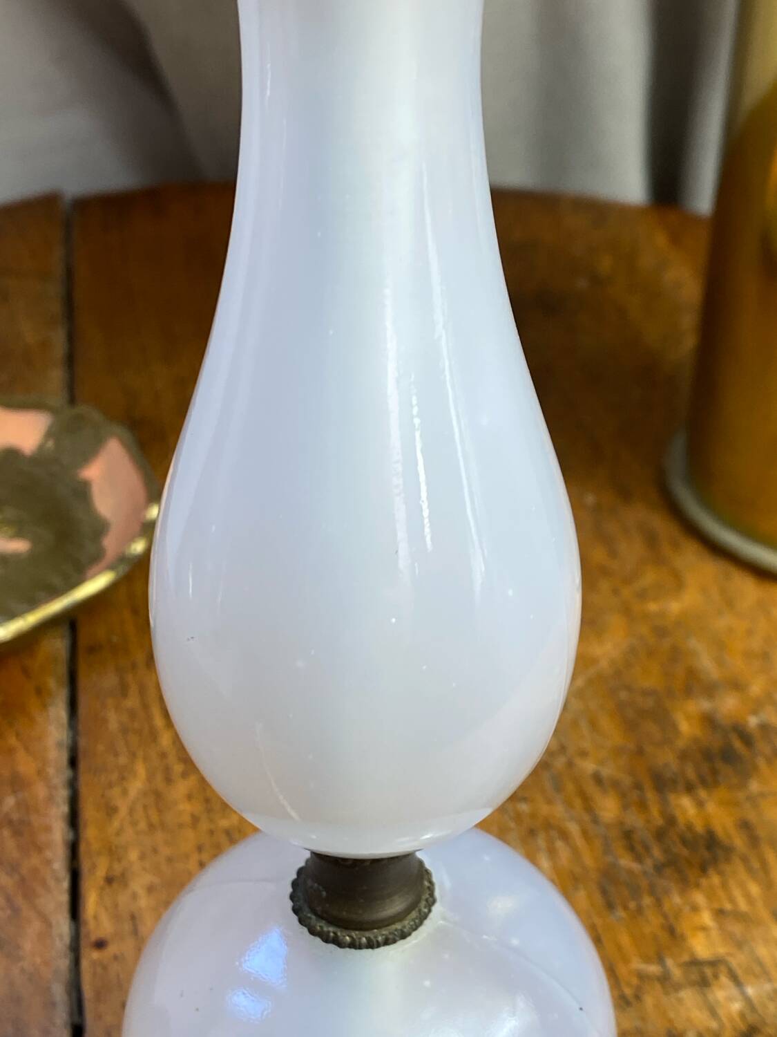 Glass and brass lamp