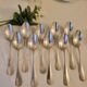 10 silver plated metal table spoons