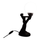 Art Deco lamp woman holding a luminous globe – Vintage resin lamp – L