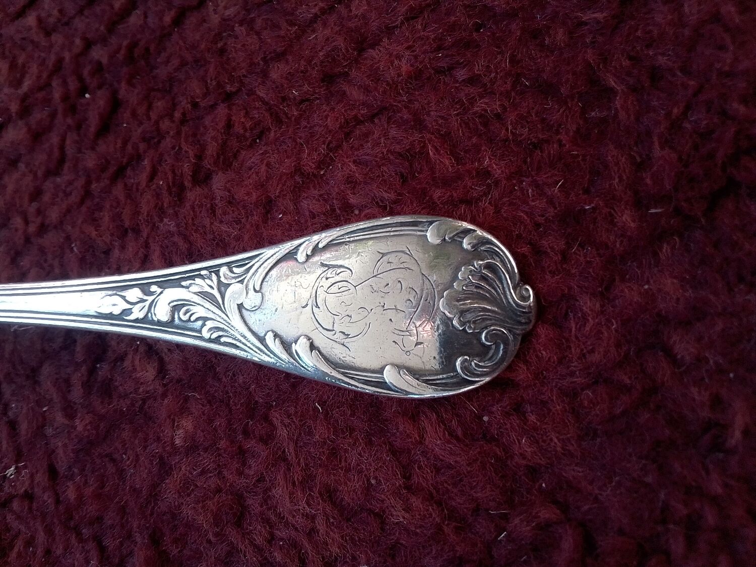 Old ladle silver metal monogram