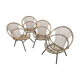 Set of 4 Rattan armchairs