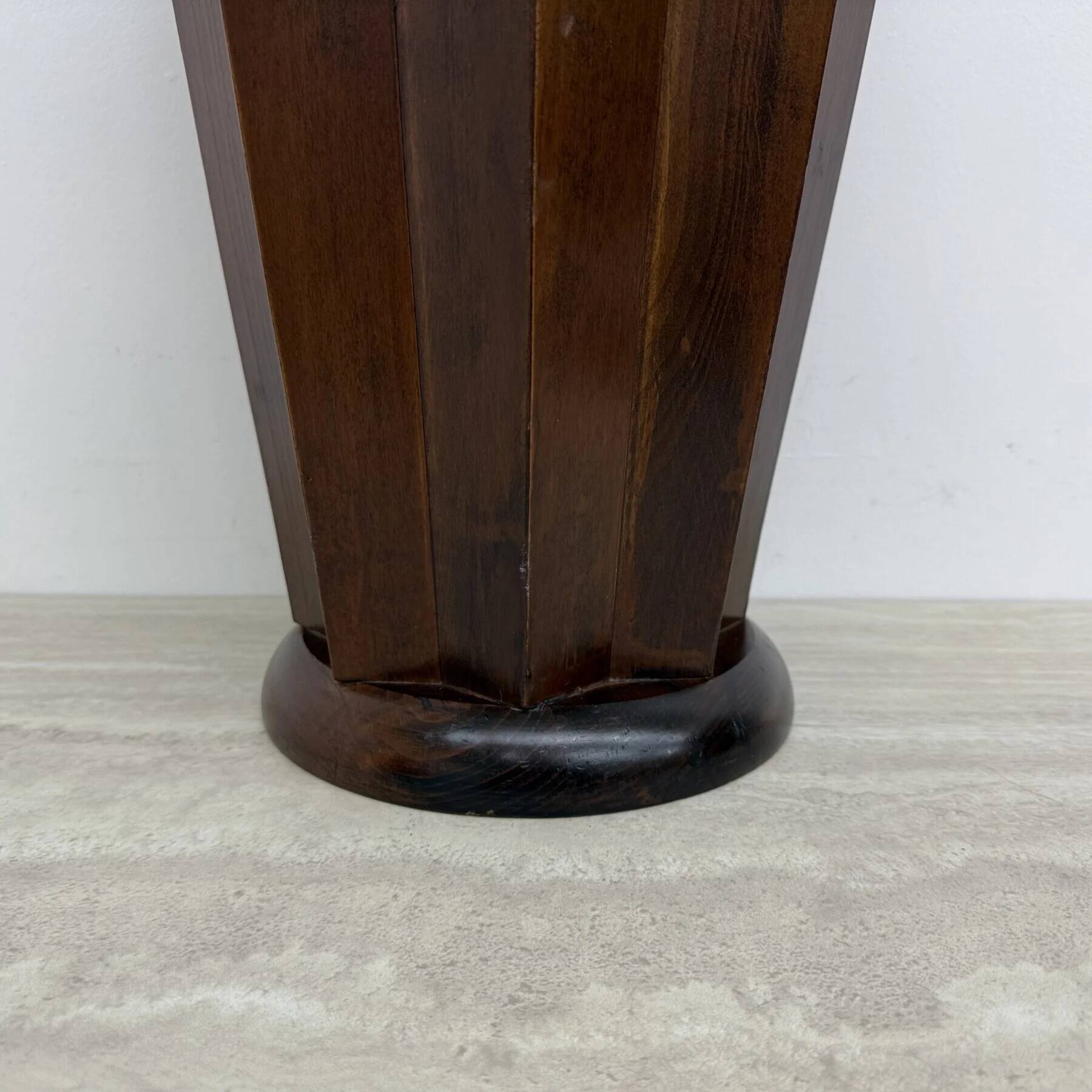 Art Deco chestnut wooden umbrella stand, France 1930s