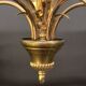 Vintage chandelier in gold metal and mother-of-pearl petals - 5 branches