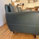 Green leather three-seater sofa Habitat